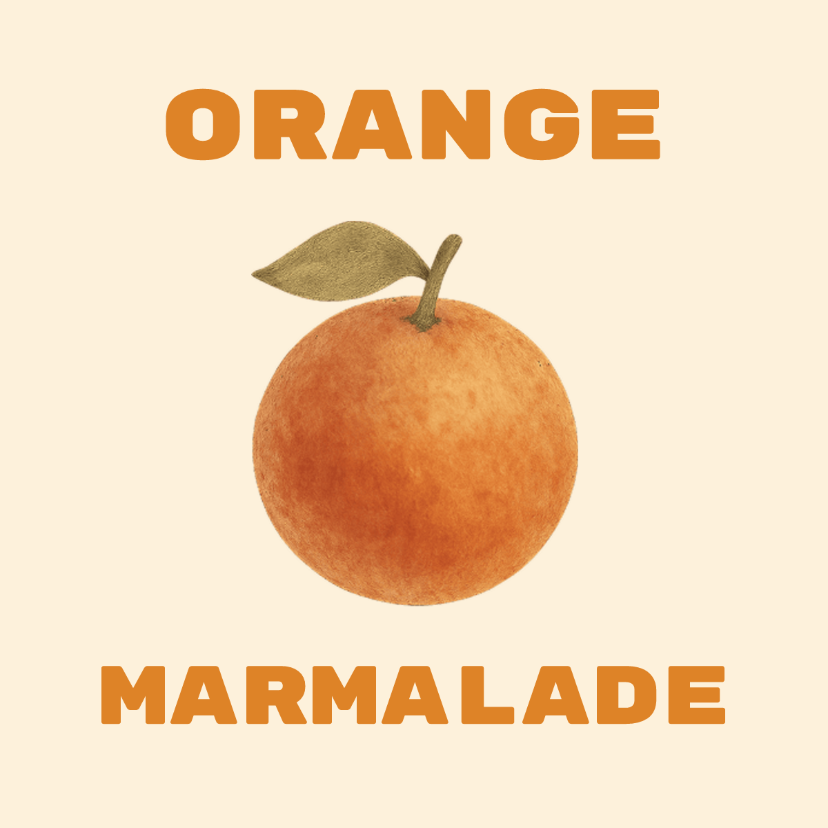 Orange marmalade jar label