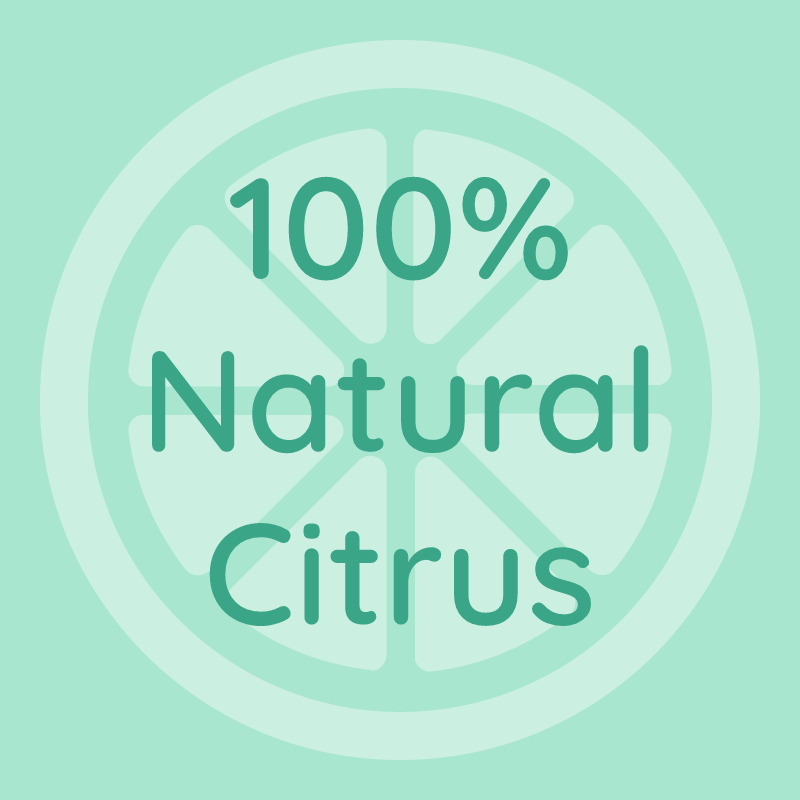 100% natural citrus product label